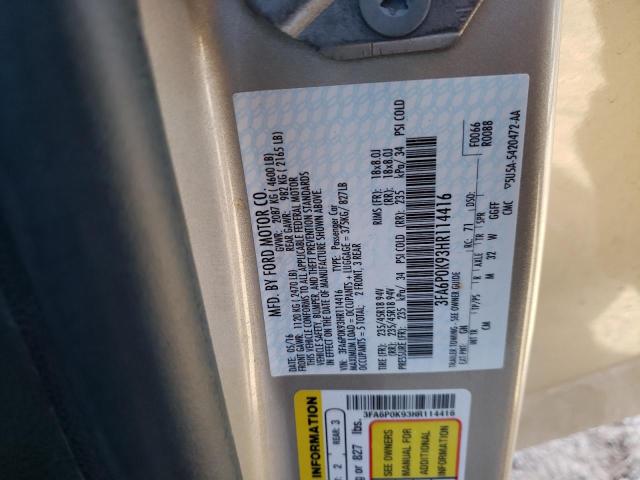 Photo 11 VIN: 3FA6P0K93HR114416 - FORD FUSION TIT 