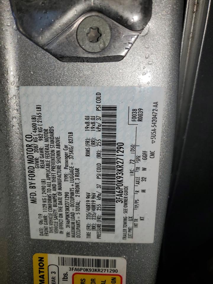 Photo 11 VIN: 3FA6P0K93KR271290 - FORD FUSION 