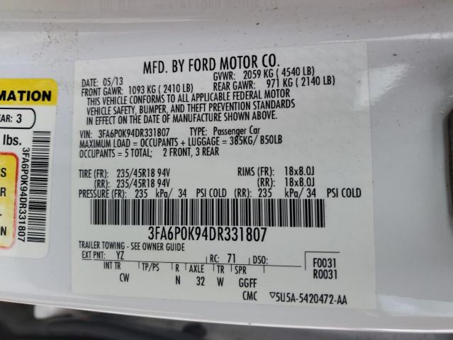 Photo 11 VIN: 3FA6P0K94DR331807 - FORD FUSION 