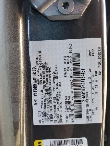 Photo 11 VIN: 3FA6P0K94FR164481 - FORD FUSION TIT 