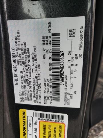 Photo 11 VIN: 3FA6P0K94GR306362 - FORD FUSION 