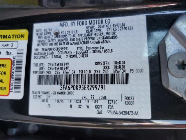 Photo 12 VIN: 3FA6P0K95ER299791 - FORD FUSION 