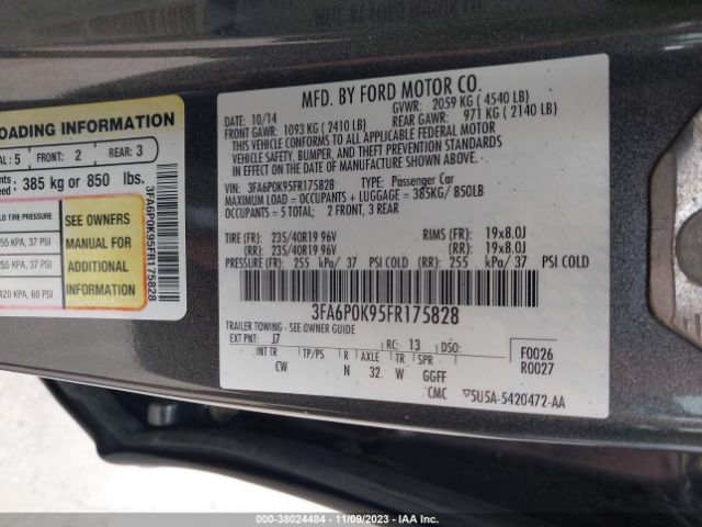 Photo 8 VIN: 3FA6P0K95FR175828 - FORD FUSION 