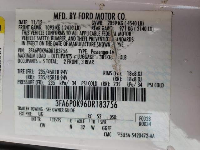 Photo 9 VIN: 3FA6P0K96DR183756 - FORD FUSION TIT 