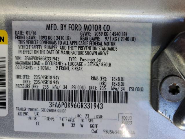 Photo 11 VIN: 3FA6P0K96GR331943 - FORD FUSION TIT 