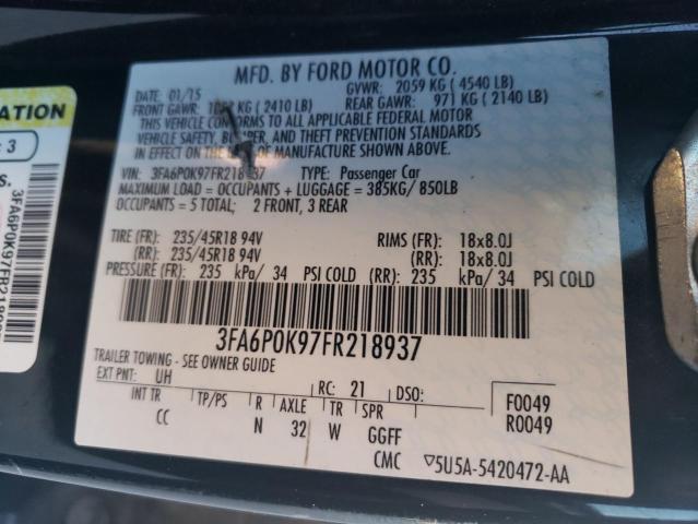 Photo 12 VIN: 3FA6P0K97FR218937 - FORD FUSION 