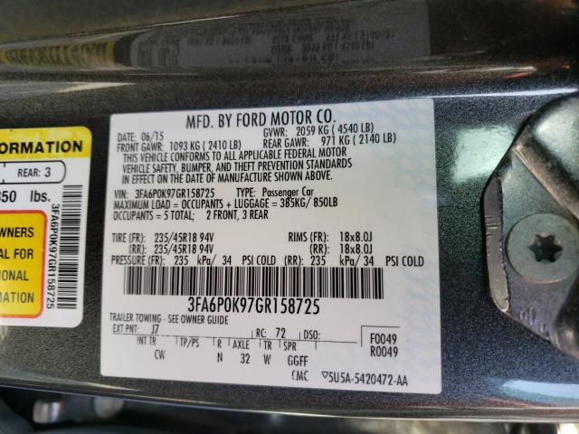 Photo 9 VIN: 3FA6P0K97GR158725 - FORD FUSION 