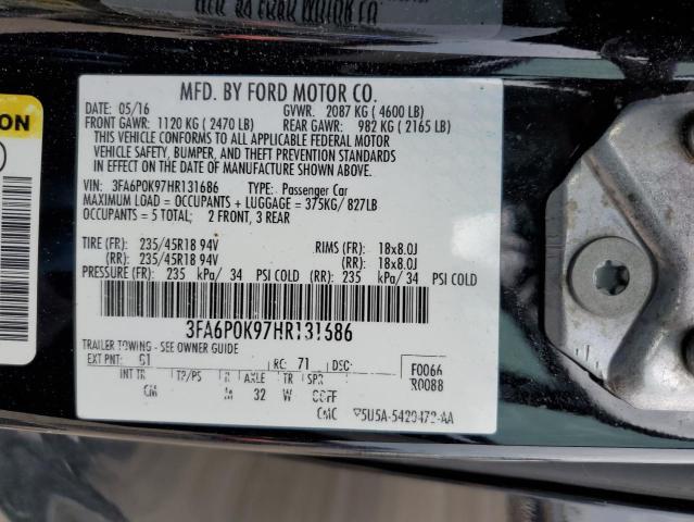 Photo 9 VIN: 3FA6P0K97HR131686 - FORD FUSION TIT 