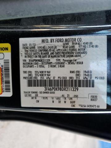 Photo 9 VIN: 3FA6P0K98DR211329 - FORD FUSION TIT 