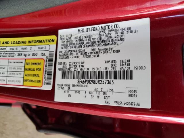 Photo 11 VIN: 3FA6P0K98DR252365 - FORD FUSION TIT 