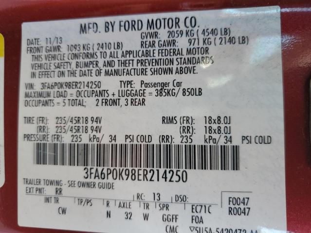 Photo 11 VIN: 3FA6P0K98ER214250 - FORD FUSION TIT 