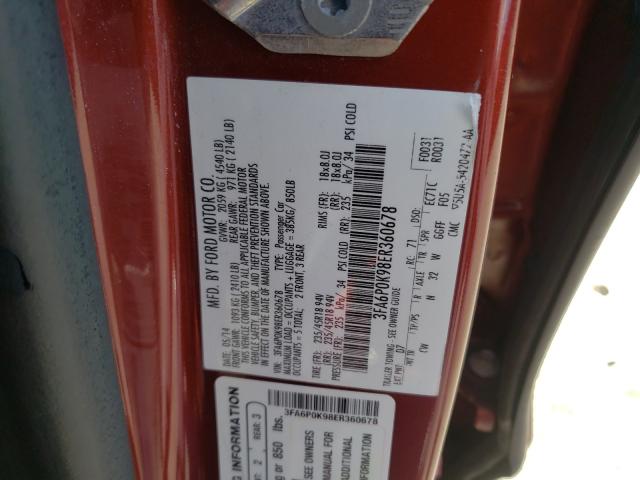 Photo 9 VIN: 3FA6P0K98ER360678 - FORD FUSION TIT 