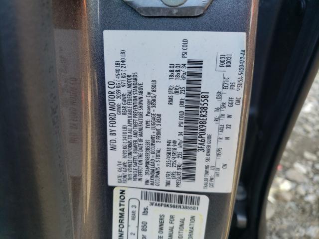 Photo 9 VIN: 3FA6P0K98ER385581 - FORD FUSION 