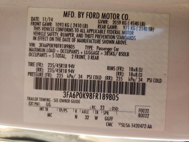 Photo 9 VIN: 3FA6P0K98FR189805 - FORD FUSION TIT 