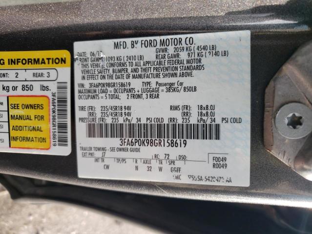 Photo 11 VIN: 3FA6P0K98GR158619 - FORD FUSION TIT 