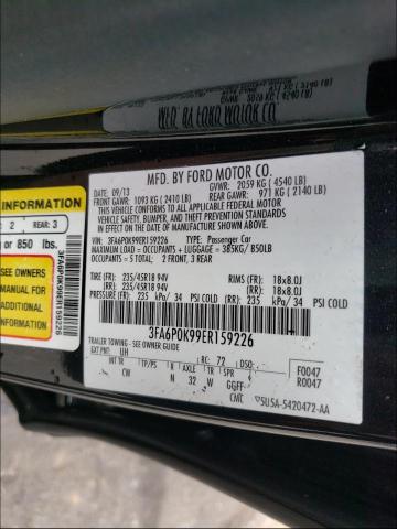 Photo 9 VIN: 3FA6P0K99ER159226 - FORD FUSION 