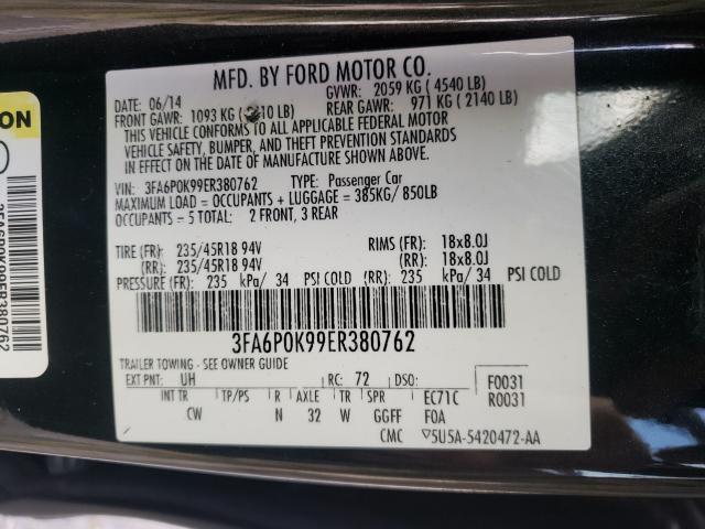 Photo 9 VIN: 3FA6P0K99ER380762 - FORD FUSION TIT 