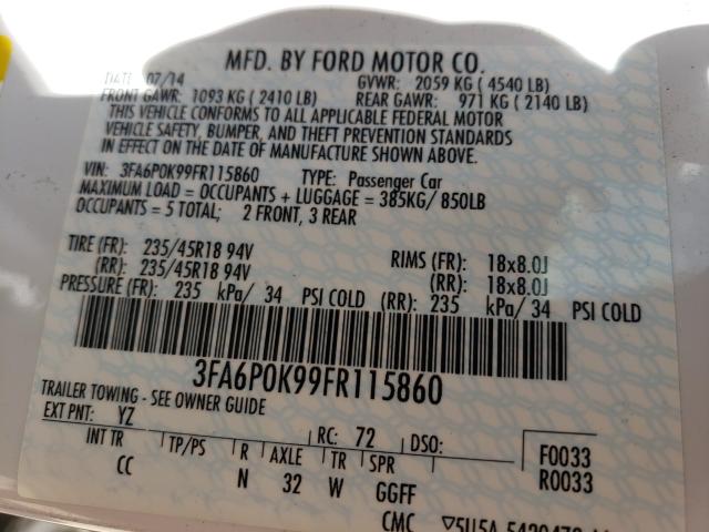 Photo 9 VIN: 3FA6P0K99FR115860 - FORD FUSION TIT 