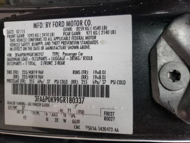 Photo 9 VIN: 3FA6P0K99GR180337 - FORD FUSION TIT 