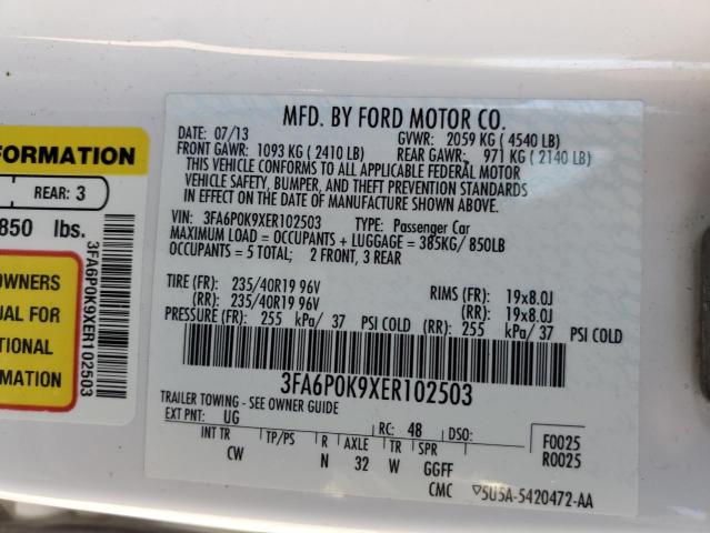 Photo 9 VIN: 3FA6P0K9XER102503 - FORD FUSION TIT 