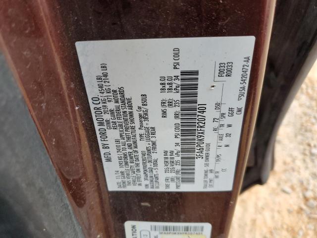 Photo 12 VIN: 3FA6P0K9XFR207401 - FORD FUSION 