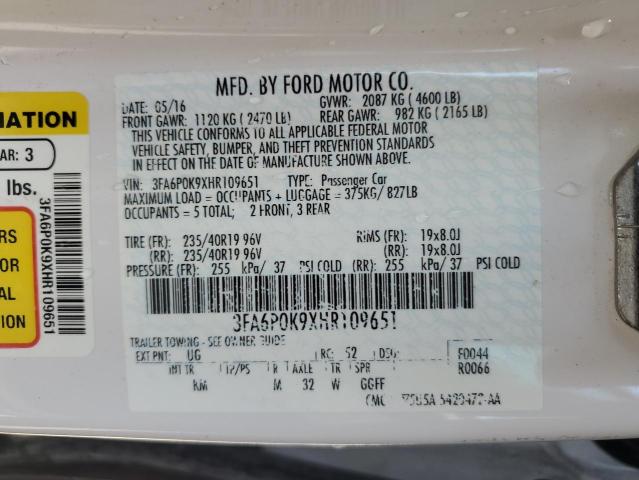 Photo 12 VIN: 3FA6P0K9XHR109651 - FORD FUSION 