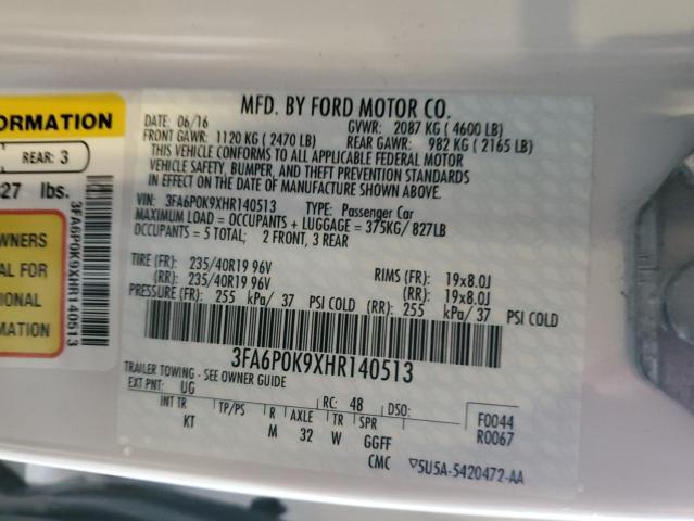 Photo 11 VIN: 3FA6P0K9XHR140513 - FORD FUSION 