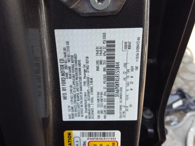 Photo 9 VIN: 3FA6P0K9XLR151844 - FORD FUSION 