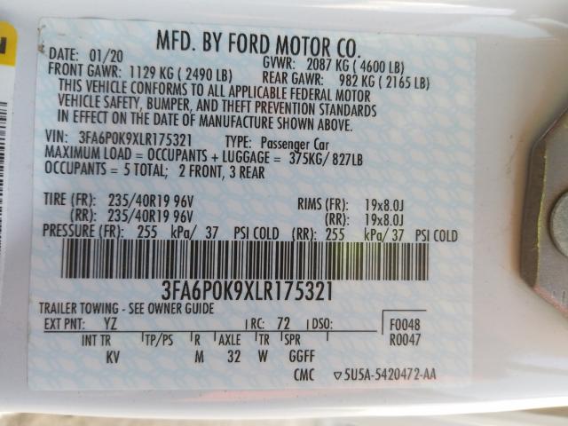 Photo 9 VIN: 3FA6P0K9XLR175321 - FORD FUSION TIT 