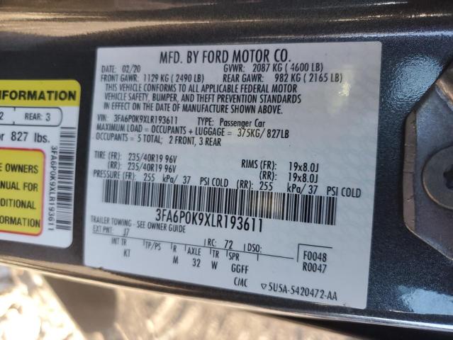 Photo 11 VIN: 3FA6P0K9XLR193611 - FORD FUSION 