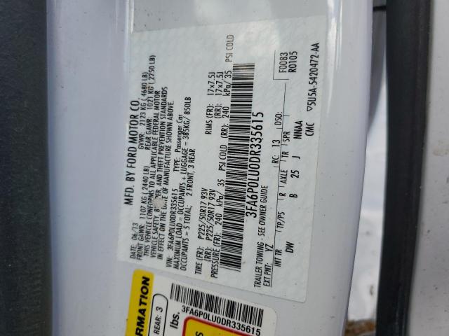 Photo 12 VIN: 3FA6P0LU0DR335615 - FORD FUSION SE 