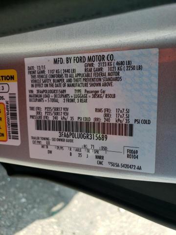 Photo 11 VIN: 3FA6P0LU0GR315689 - FORD FUSION 