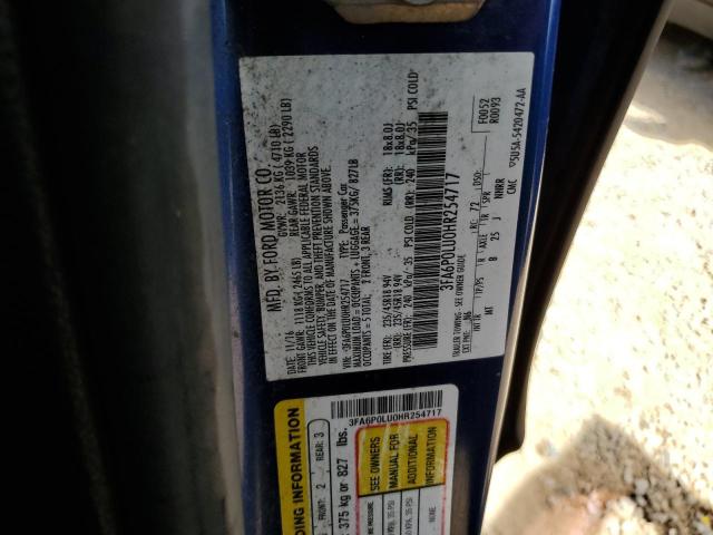 Photo 11 VIN: 3FA6P0LU0HR254717 - FORD FUSION SE 