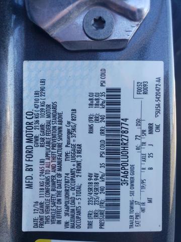 Photo 11 VIN: 3FA6P0LU0HR278774 - FORD FUSION 