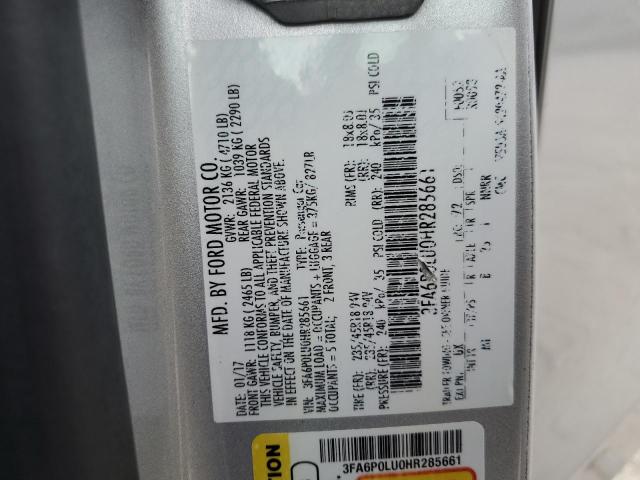 Photo 11 VIN: 3FA6P0LU0HR285661 - FORD FUSION SE 