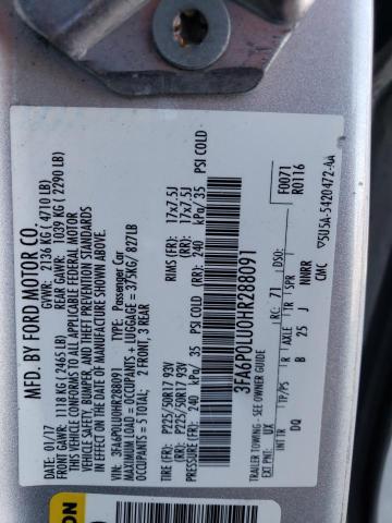 Photo 11 VIN: 3FA6P0LU0HR288091 - FORD FUSION 