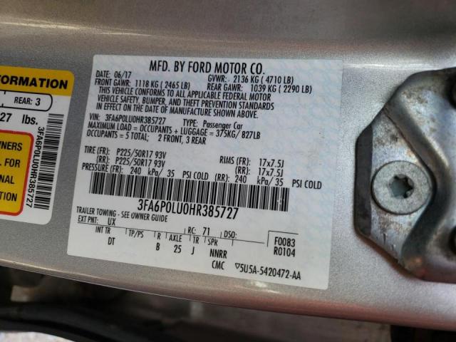 Photo 9 VIN: 3FA6P0LU0HR385727 - FORD FUSION SE 