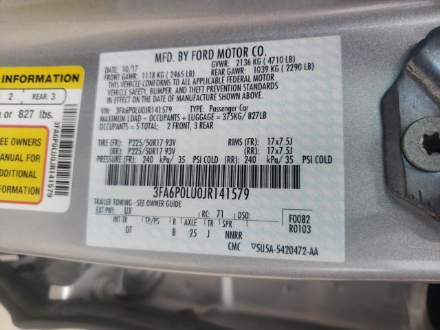 Photo 9 VIN: 3FA6P0LU0JR141579 - FORD FUSION SE 