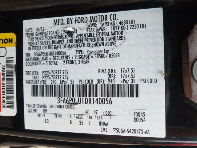 Photo 9 VIN: 3FA6P0LU1DR140056 - FORD FUSION SE 