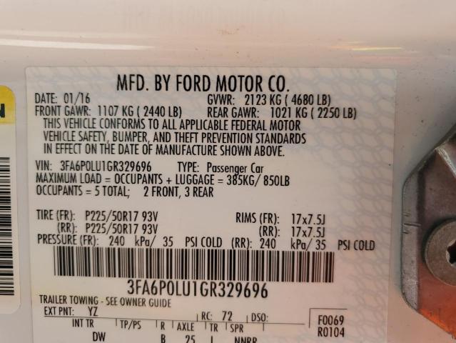 Photo 11 VIN: 3FA6P0LU1GR329696 - FORD FUSION SE 