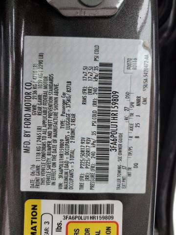 Photo 12 VIN: 3FA6P0LU1HR159809 - FORD FUSION SE 