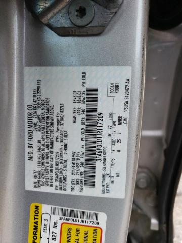 Photo 11 VIN: 3FA6P0LU1JR117209 - FORD FUSION SE 