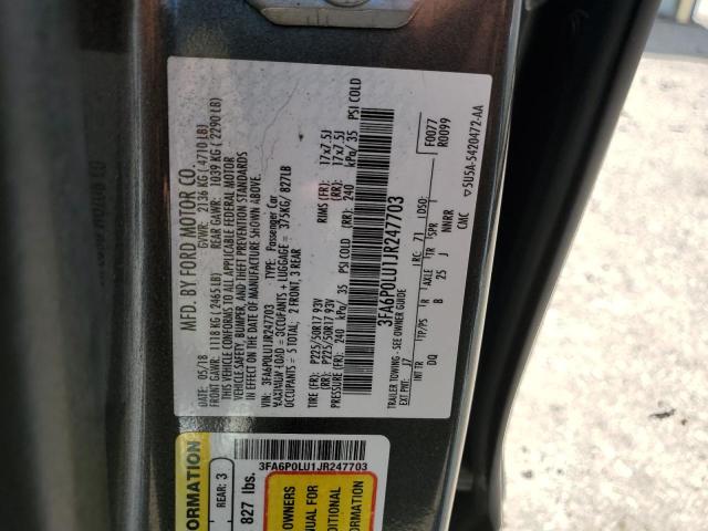 Photo 11 VIN: 3FA6P0LU1JR247703 - FORD FUSION SE 