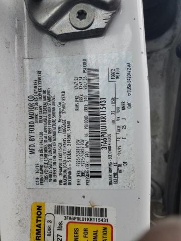 Photo 11 VIN: 3FA6P0LU1KR115431 - FORD FUSION SE 