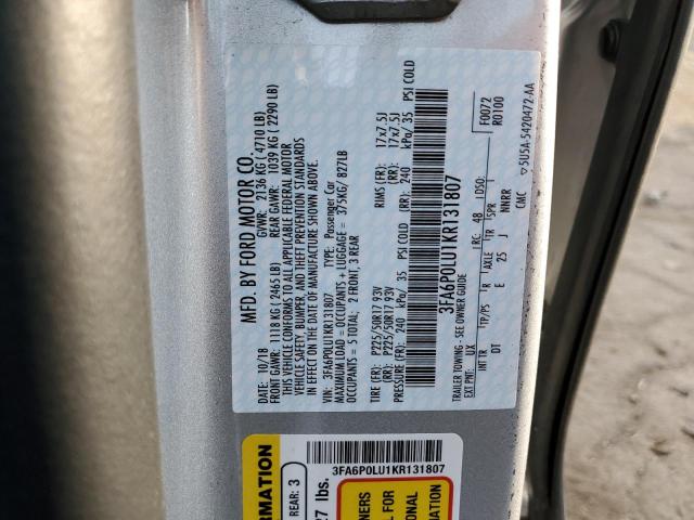 Photo 11 VIN: 3FA6P0LU1KR131807 - FORD FUSION SE 