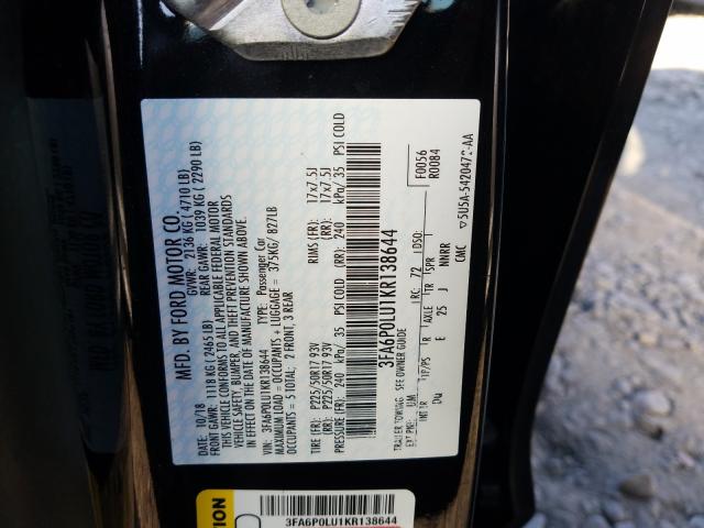 Photo 9 VIN: 3FA6P0LU1KR138644 - FORD FUSION SE 