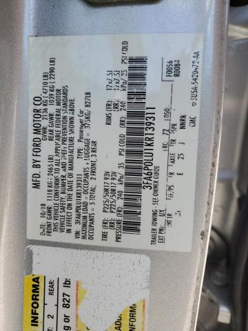 Photo 11 VIN: 3FA6P0LU1KR139311 - FORD FUSION 