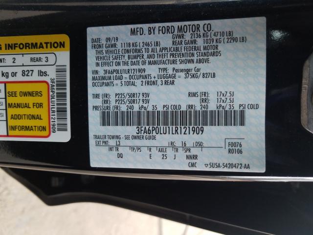 Photo 9 VIN: 3FA6P0LU1LR121909 - FORD FUSION SE 