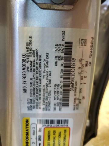 Photo 9 VIN: 3FA6P0LU2DR318749 - FORD FUSION SE 