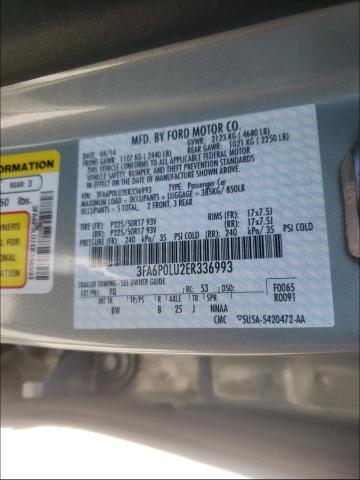 Photo 9 VIN: 3FA6P0LU2ER336993 - FORD FUSION SE 